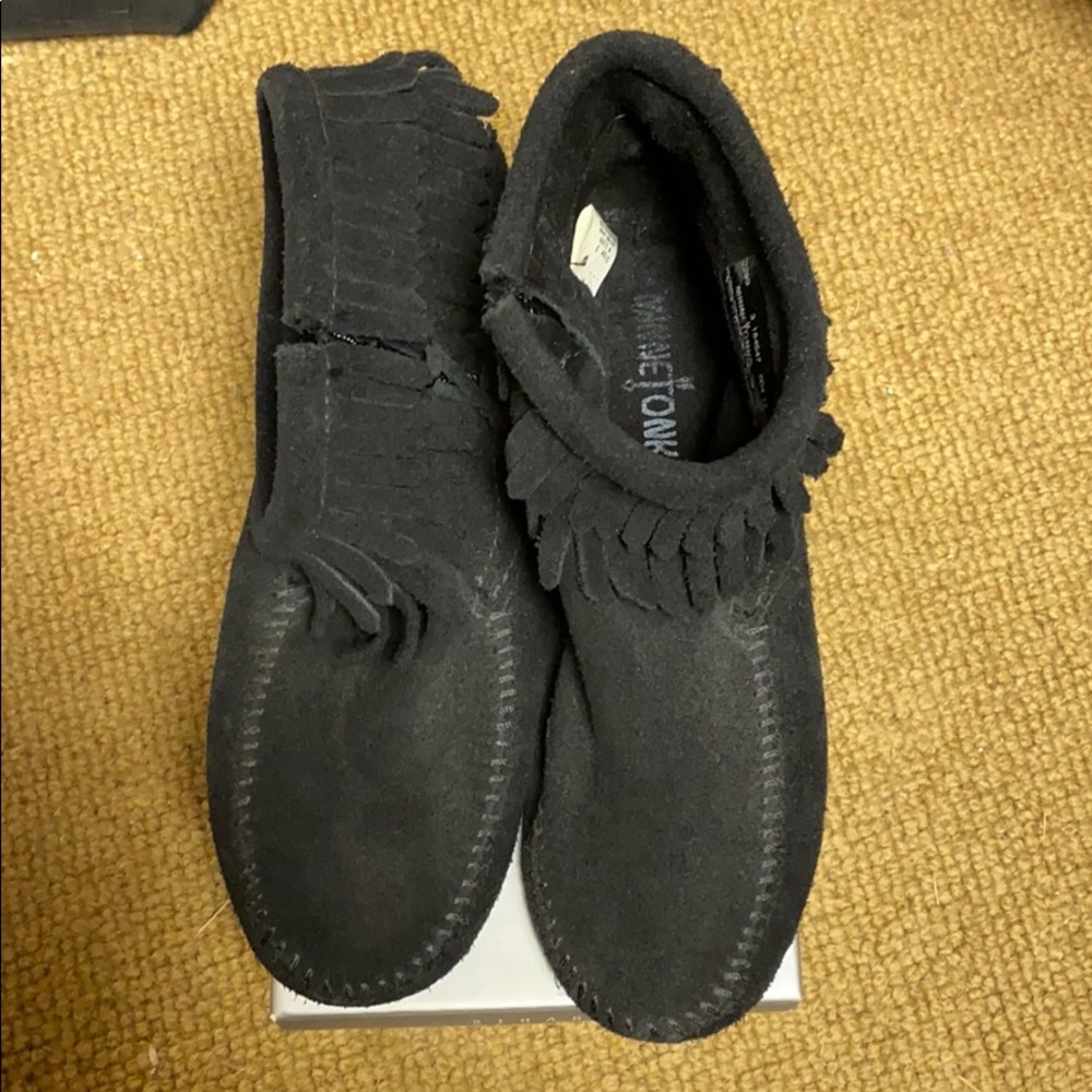 Black Minetonka boots kids